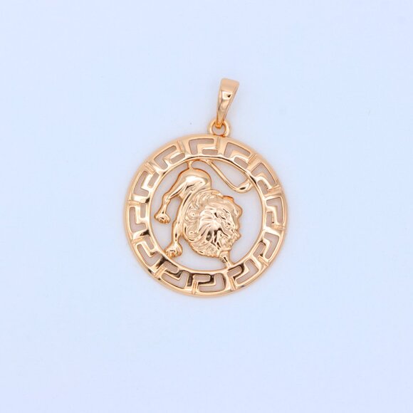 "Leo Zodiac Lion Pendant in Rose Gold Finish with Intricate Detailing, XPPT1332 - Picture 9 of 13
